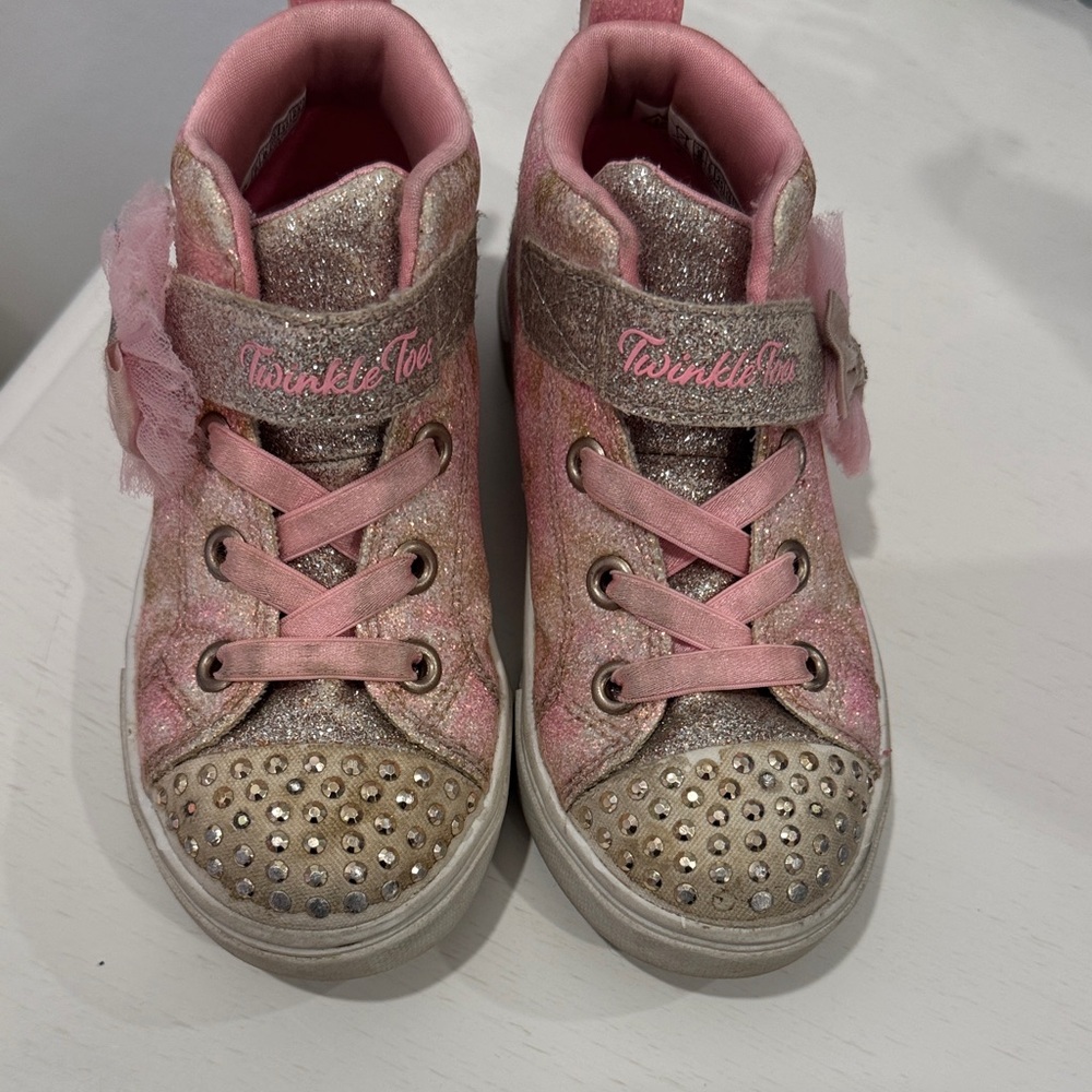Sketchers Pink and Gold Kids Shoes